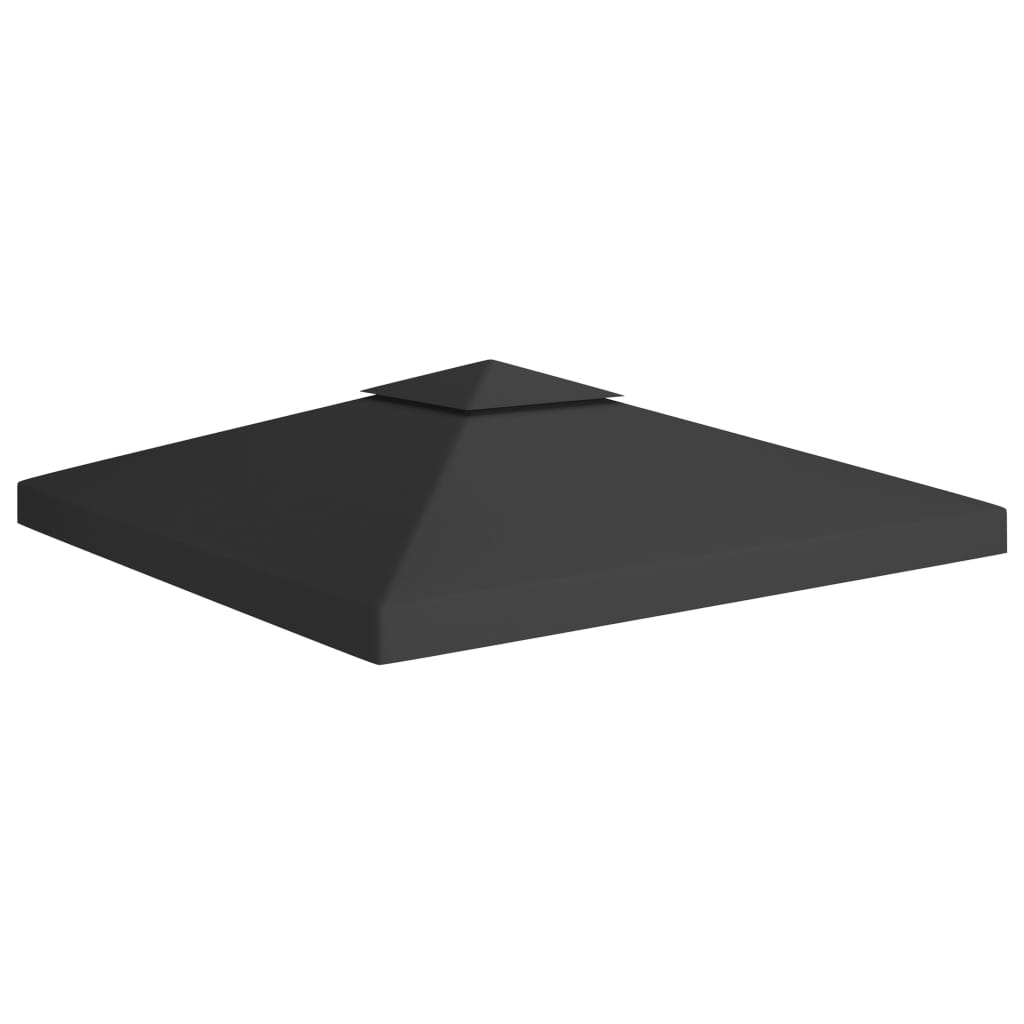 vidaXL 2-Tier Gazebo Top Cover 310 g/mÂ² 3x3 m Black