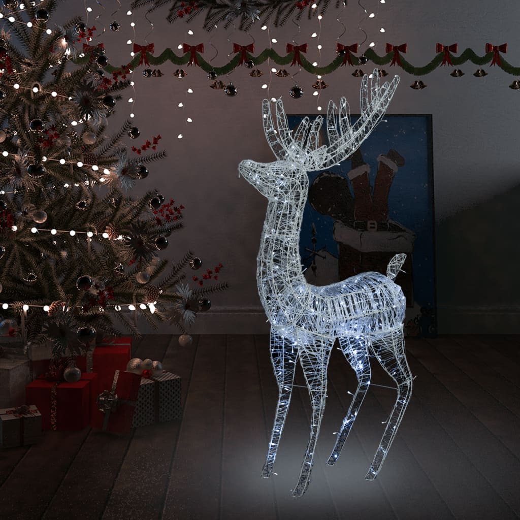 vidaXL XXL Acrylic Christmas Reindeer 250 LED 180 cm Cold white