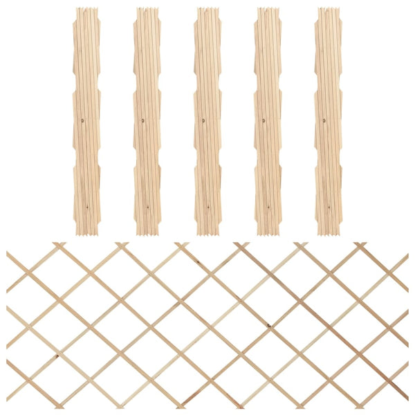 vidaXL Trellis Fences 5 pcs Solid Firwood 180x80 cm