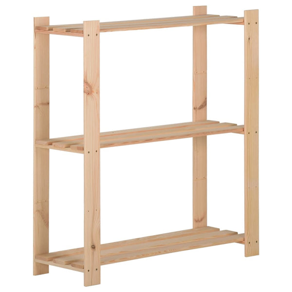 vidaXL 3-Tier Storage Rack 80x28.5x90 cm Solid Pinewood