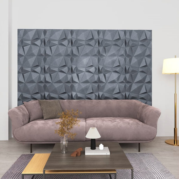 vidaXL 3D Wall Panels 48 pcs 50x50 cm Diamond Grey 12 mÂ²