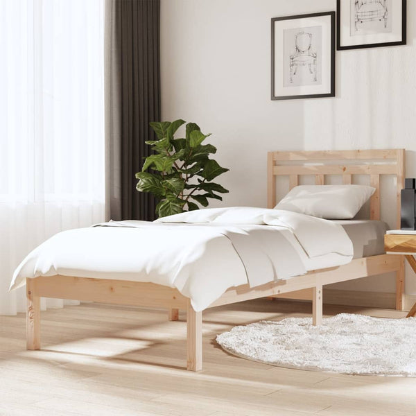 3100579 vidaXL Bed Frame without Mattress Solid Wood 100x200 cm (810007+814079)