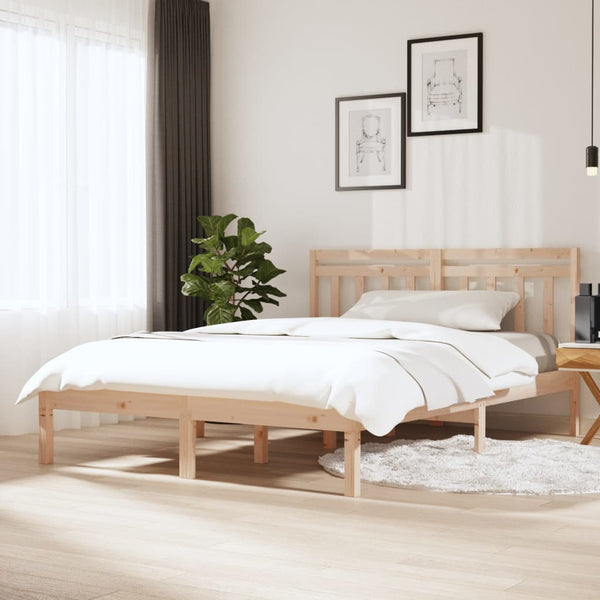 3100584 vidaXL Bed Frame without Mattress Solid Wood 120x200 cm (810012+814084)