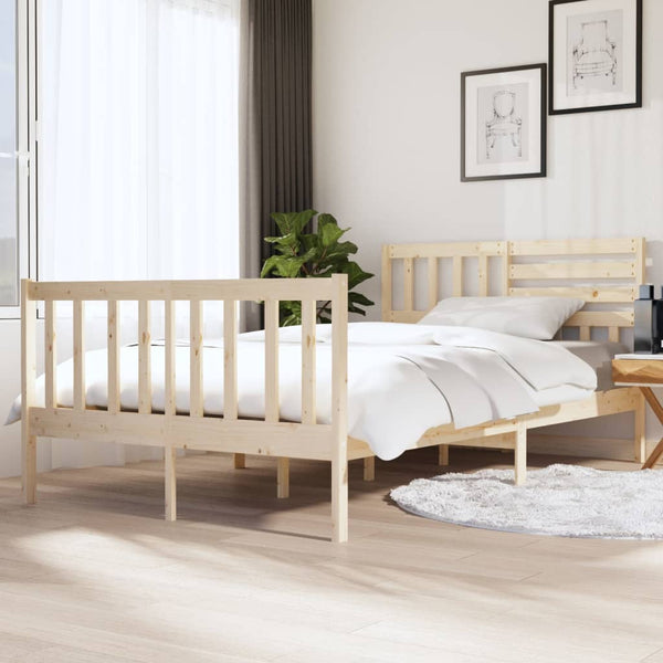 3101133 vidaXL Bed Frame without Mattress Solid Wood 140x190 cm (810062+814144)