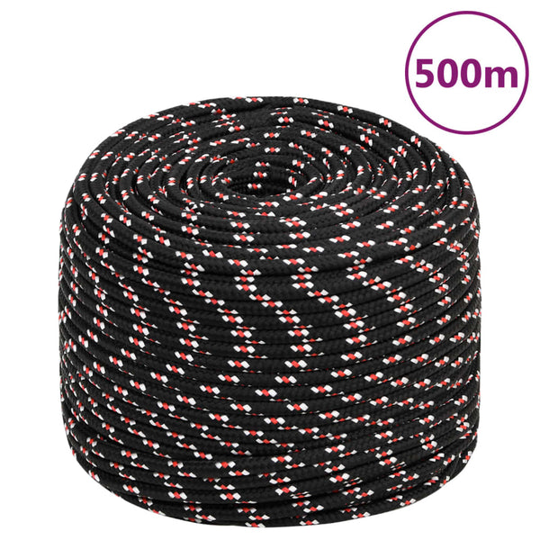 vidaXL Boat Rope Black 10 mm 500 m Polypropylene