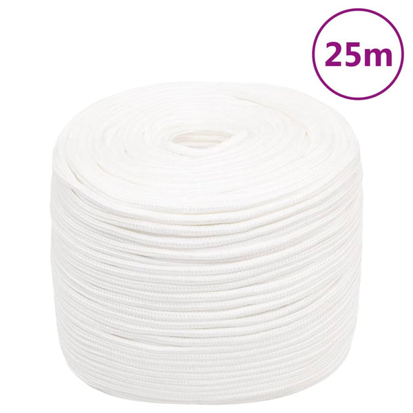 vidaXL Boat Rope Full White 10 mm 25 m Polypropylene