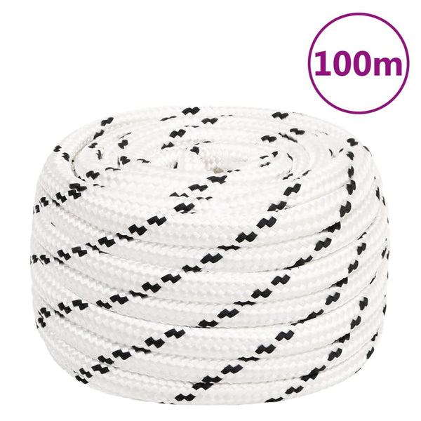 vidaXL Work Rope White 16 mm 100 m Polyester