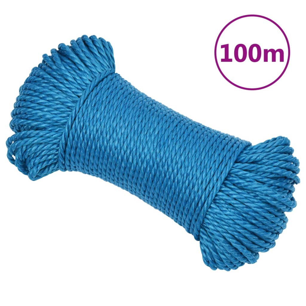 vidaXL Work Rope Blue 8 mm 100 m Polypropylene