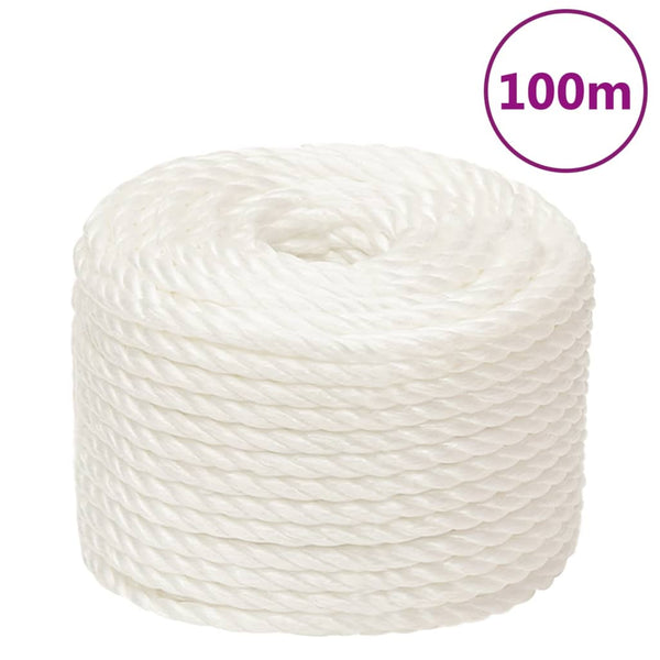 vidaXL Work Rope White 14 mm 100 m Polypropylene