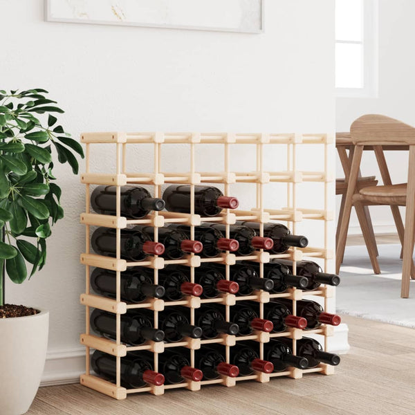 vidaXL Wine Rack for 42 Bottles 68.5x23x68.5 cm Solid Wood Pine