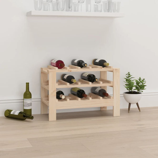 vidaXL Wine Rack 61.5x30x42 cm Solid Wood Pine