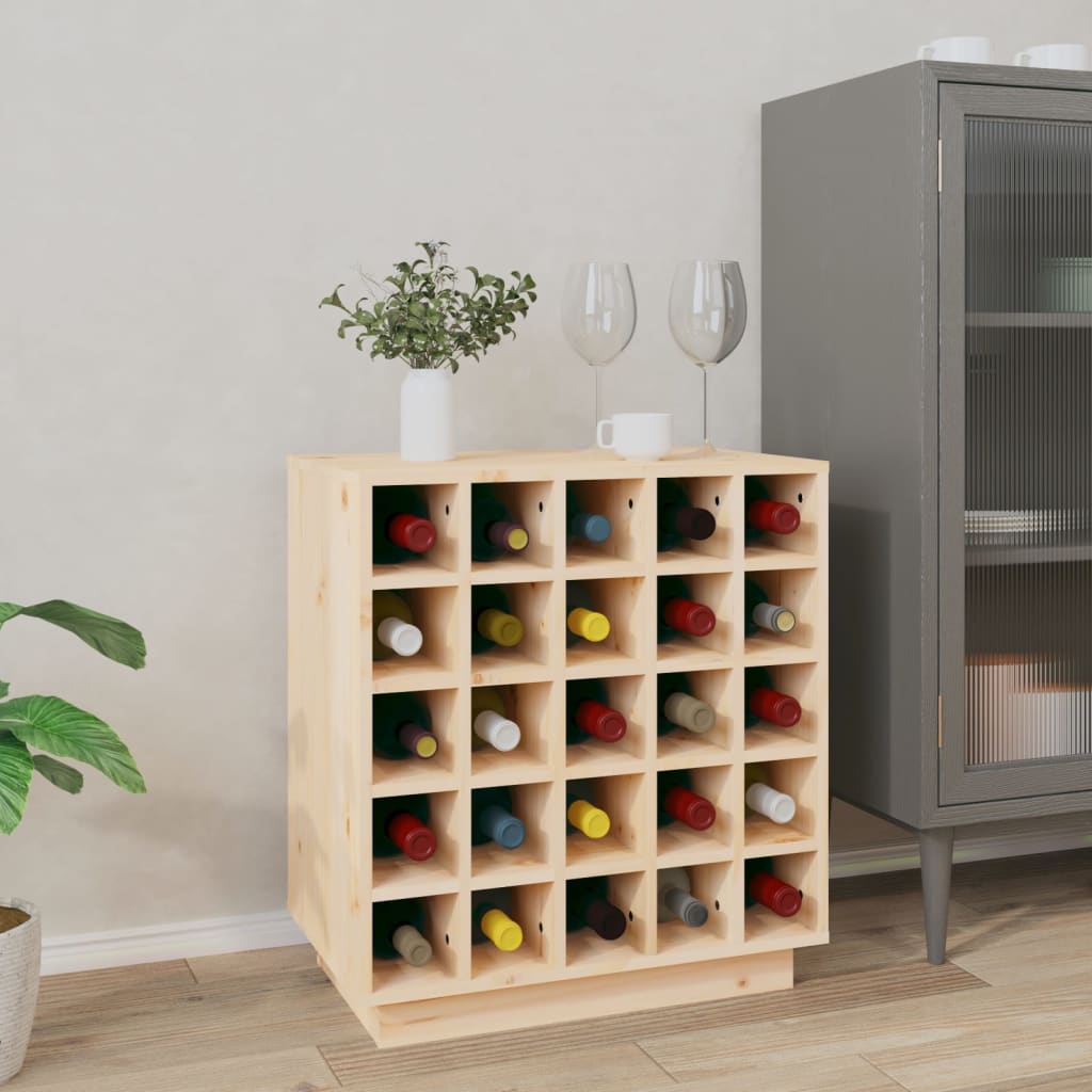 vidaXL Wine Cabinet 55.5x34x61 cm Solid Wood Pine