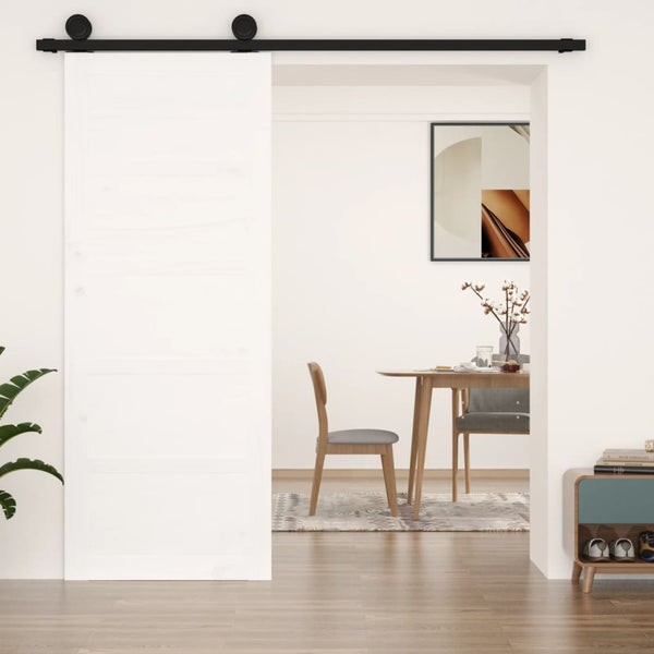 vidaXL Barn Door White 80x1.8x204.5 cm Solid Wood Pine