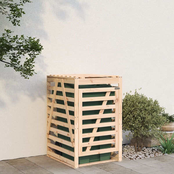 vidaXL Wheelie Bin Storage 84x90x128.5 cm Solid Wood Pine