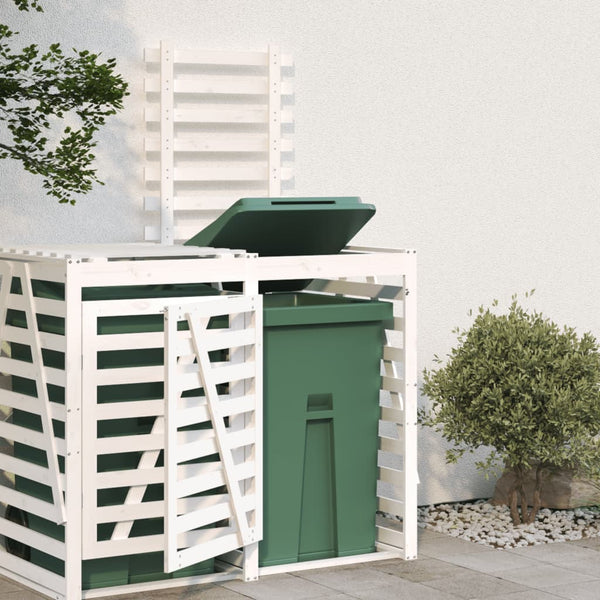 vidaXL Wheelie Bin Storage Extension White Solid Wood Pine