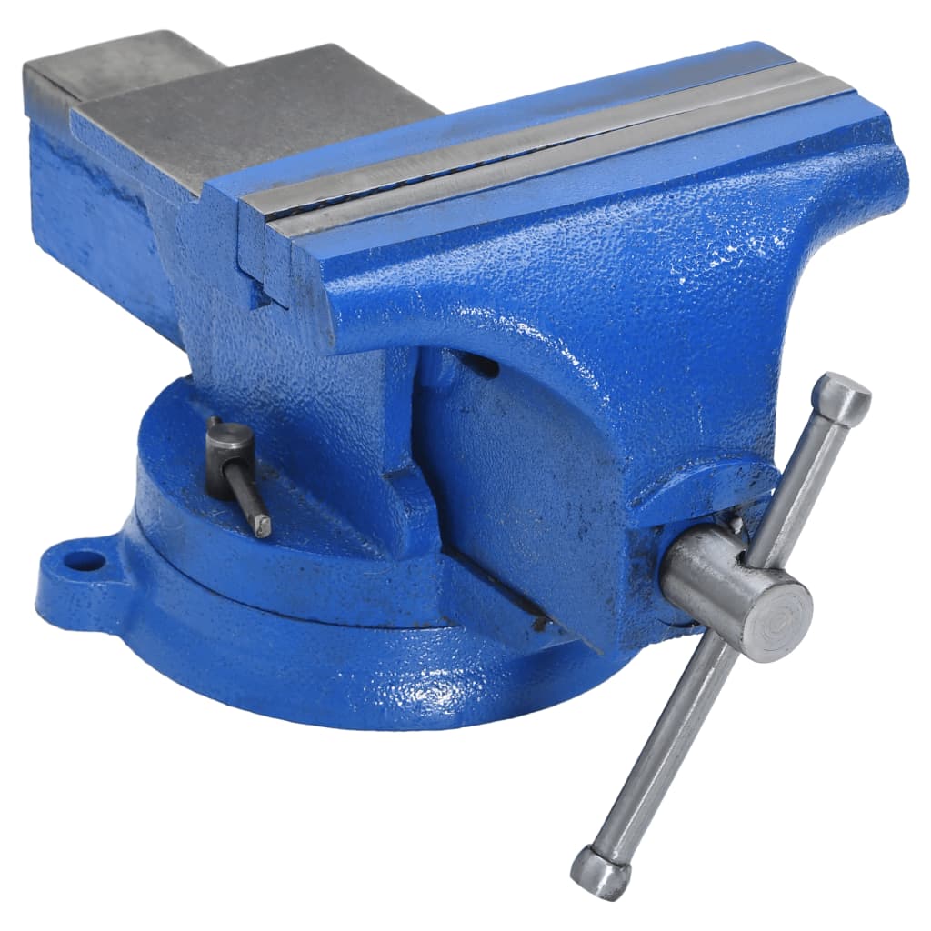 vidaXL Bench Vise Blue 100 mm Cast Iron