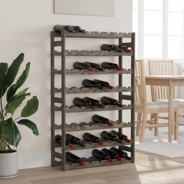 vidaXL Wine Rack for 56 Bottles Grey Solid Wood Pine