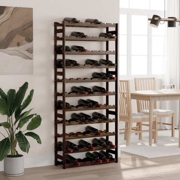 vidaXL Wine Rack for 77 Bottles Black Solid Wood Pine