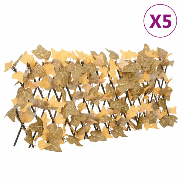 vidaXL Artificial Maple Leaf Trellis Expandable Orange 5 pcs 180x30 cm