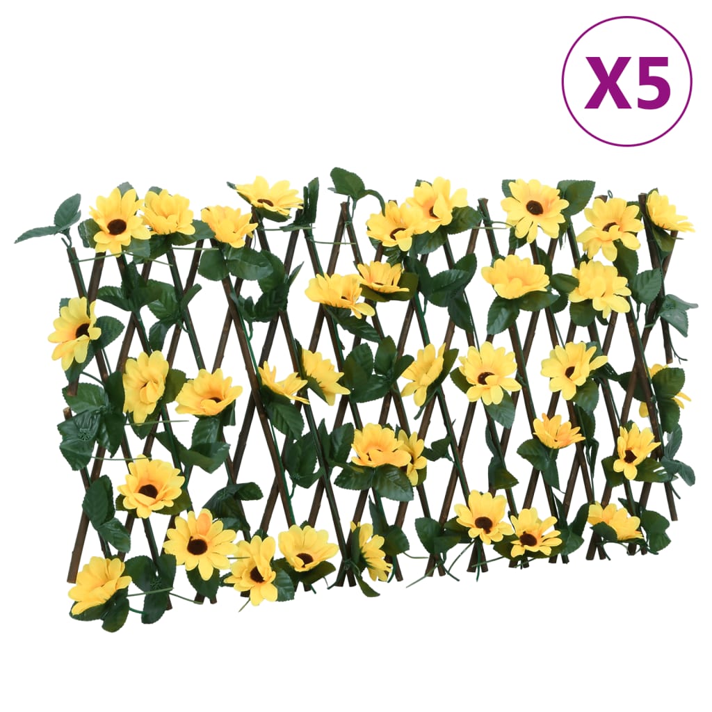 vidaXLÂ Artificial Ivy Trellis Expandable 5 pcs Yellow 180x20 cm