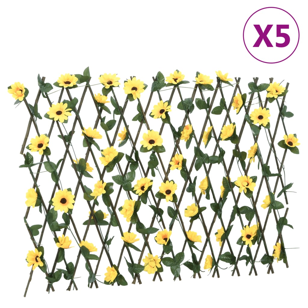 vidaXLÂ Artificial Ivy Trellis Expandable 5 pcs Yellow 180x60 cm