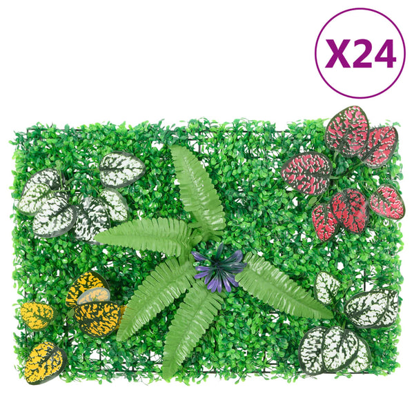 Â vidaXL Artificial Plant FenceÂ 24 pcs Green 40x60 cm