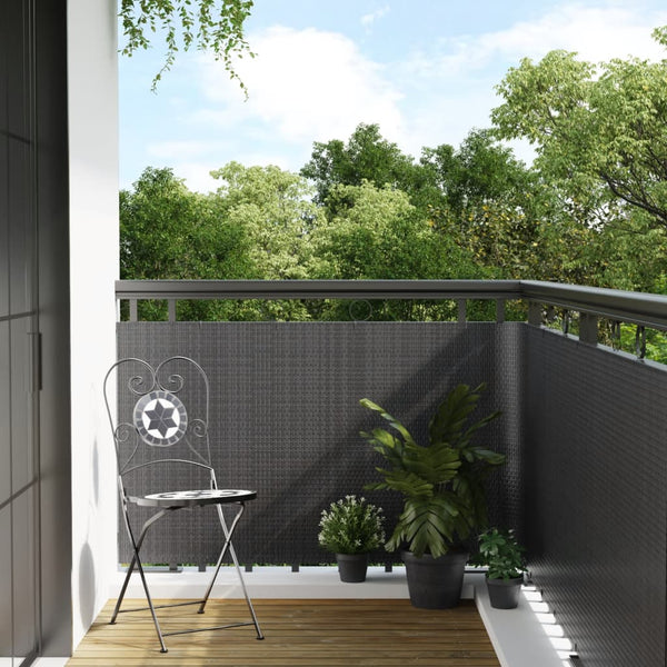 vidaXL Balcony Screen Anthracite 400x90 cm Poly Rattan