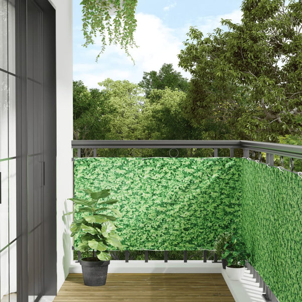 vidaXL Balcony Privacy Screen Plant Look Green 500x75 cm PVC