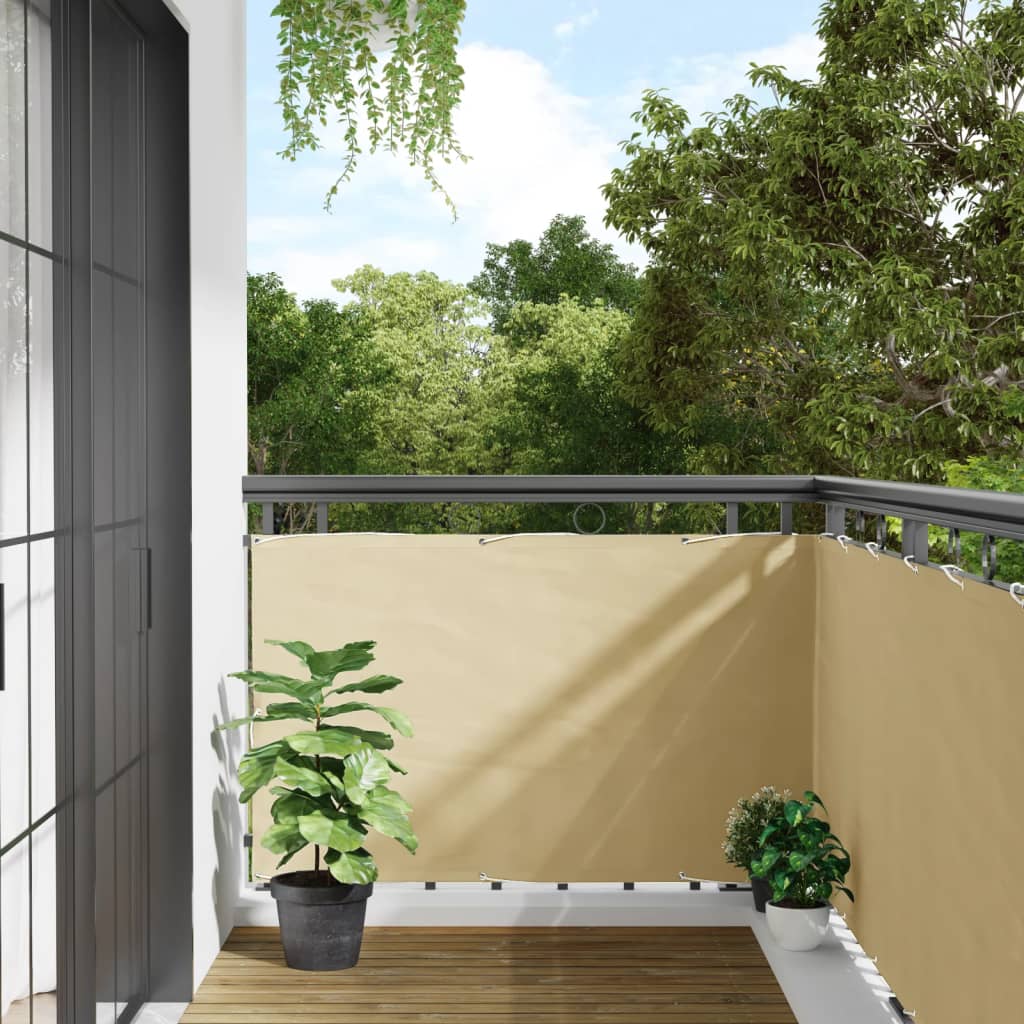 vidaXL Balcony Privacy Screen Cream 300x90 cm PVC