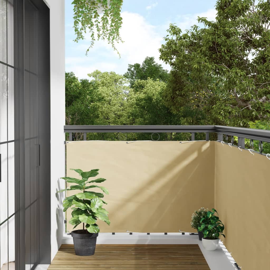 vidaXL Balcony Privacy Screen Cream 500x90 cm PVC