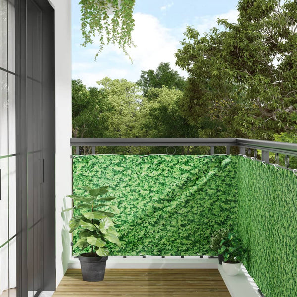 vidaXL Balcony Privacy Screen Plant Look Green 400x90 cm PVC