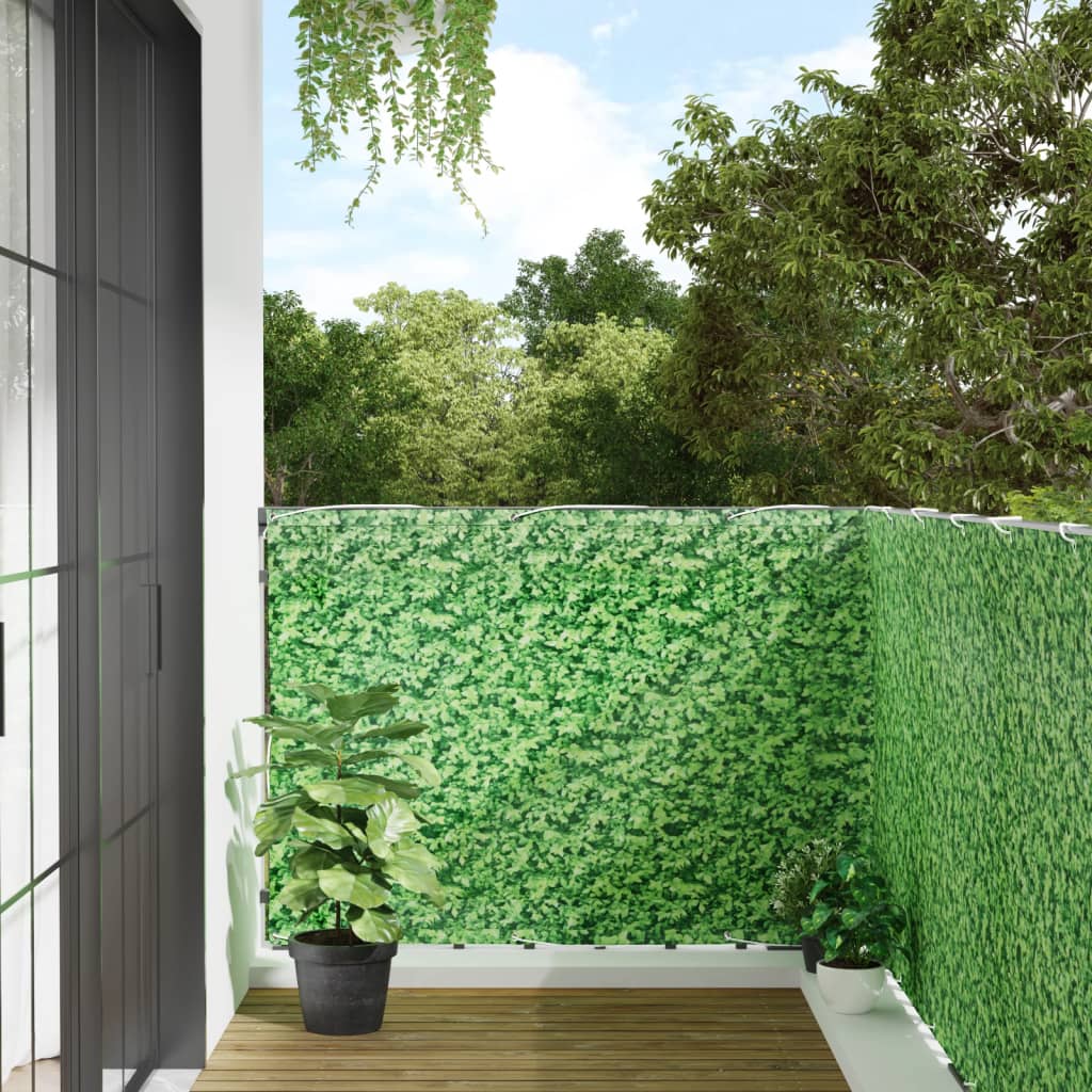 vidaXL Balcony Privacy Screen Plant Look Green 500x120 cm PVC