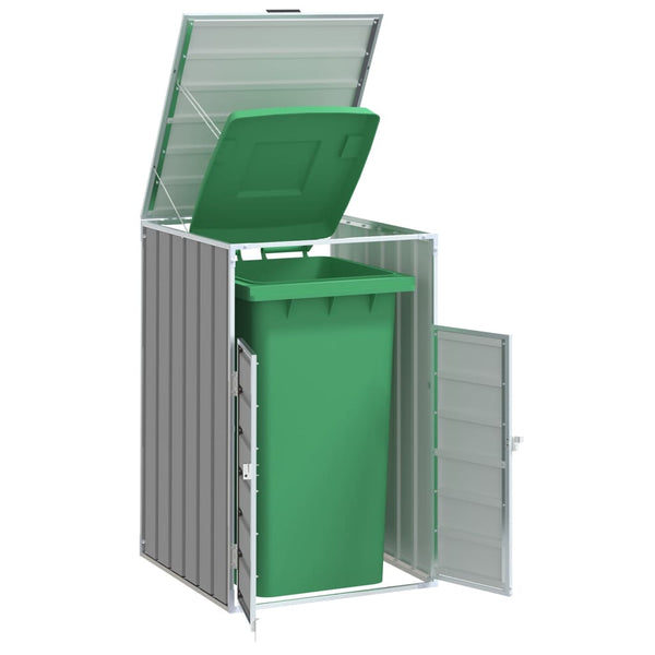 vidaXL Wheelie Bin Storage for Single Bin Grey 72x81x115 cm Steel