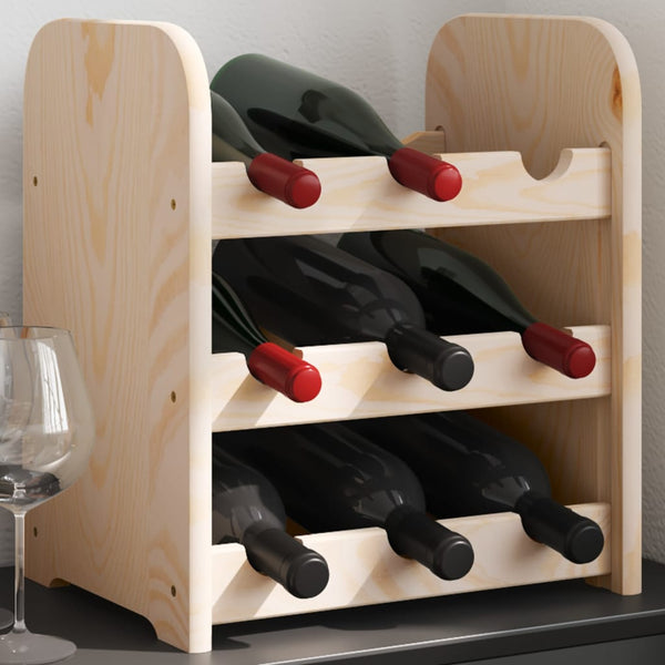 vidaXL Wine Rack 33x25x37 cm Solid Wood Pine