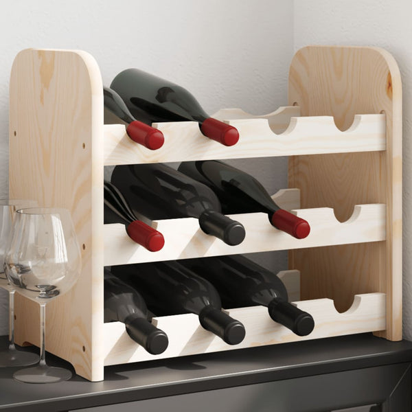 vidaXL Wine Rack 43x25x37 cm Solid Wood Pine