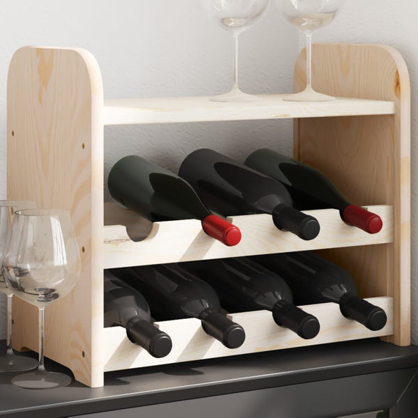 vidaXL Wine Rack with Top Board 43x25x37 cm Solid Wood Pine