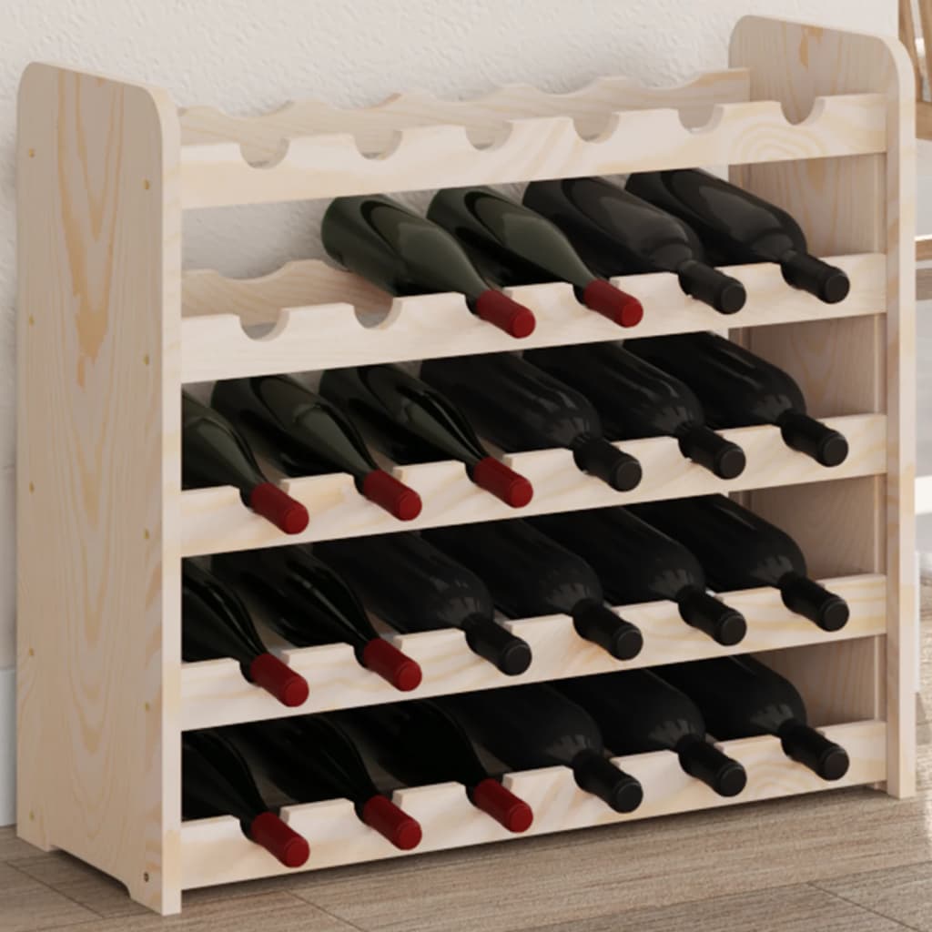 vidaXL Wine Rack 67.5x25x60 cm Solid Wood Pine