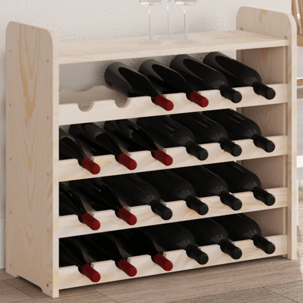 vidaXL Wine Rack with Top Board 67.5x25x60 cm Solid Wood Pine