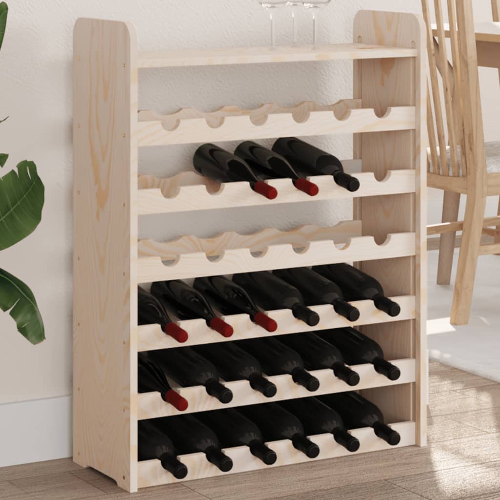 vidaXL Wine Rack with Top Board 67.5x25x87 cm Solid Wood Pine