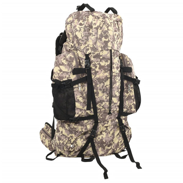 vidaXL Hiking Backpack Camel Brown Camouflage 80 L Oxford Fabric