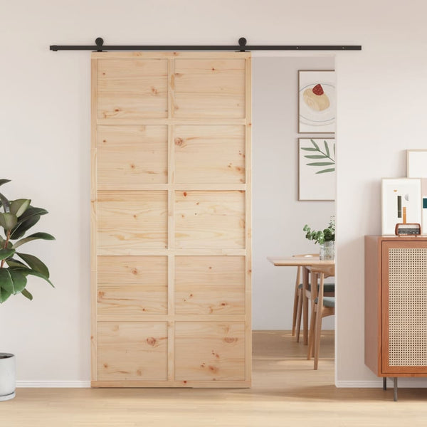 vidaXL Barn Door 100x208 cm Solid Wood Pine