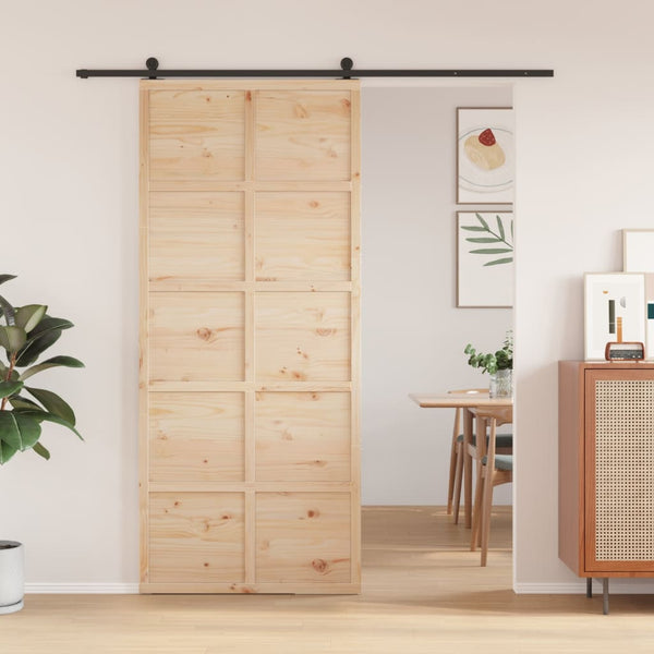 vidaXL Barn Door 90x208 cm Solid Wood Pine