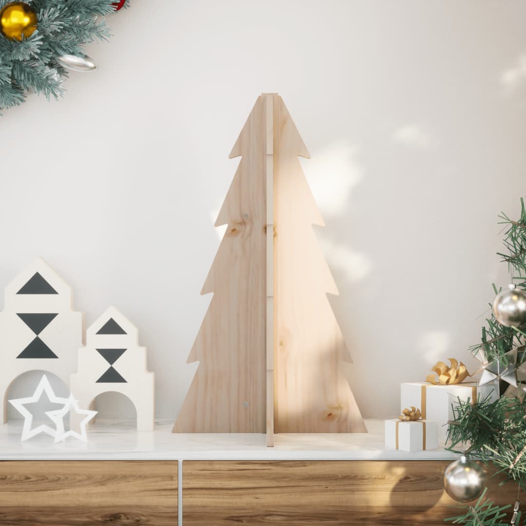 vidaXL Wooden Christmas Tree for Decoration 69.5 cm Solid Wood Pine